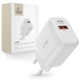 Tech-Protect C20W USB-C PD 20W / USB-A QC 3.0 Schnellladegerät – Weiß - MIZO.at