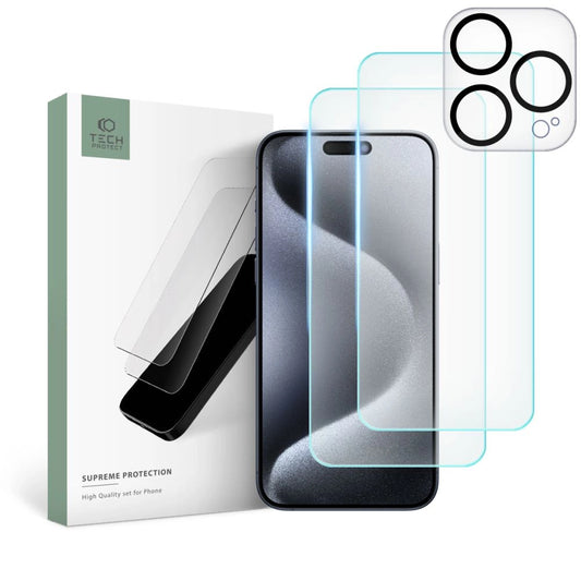 Tech-Protect Supreme Set für iPhone 15 Pro – 2x Panzerglas - MIZO.at