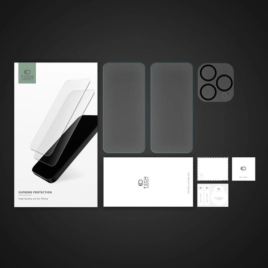 Tech-Protect Supreme Set for iPhone 15 Pro | 2x Screen + Camera Glass - MIZO.at