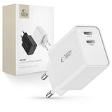 Tech-Protect C35W Dual USB-C PD 35W Schnellladegerät – Weiß - MIZO.at