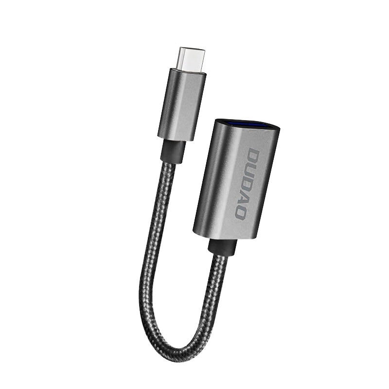 Dudao L15T OTG USB-C Adapter | Type-C Connection Gray - MIZO.at